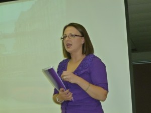 Cassandra Harvey speaking about the unrelenting noise
